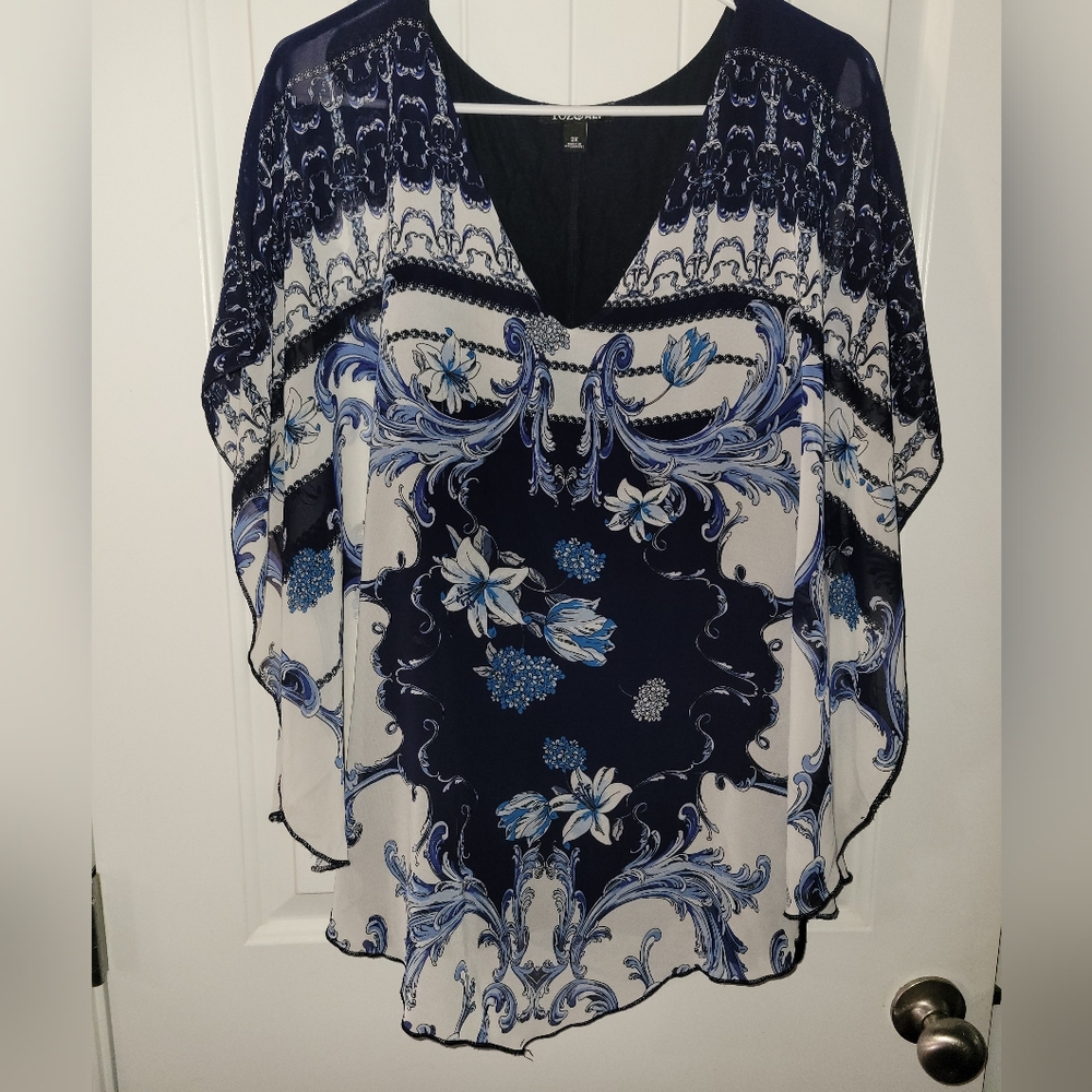 Roz and Ali Kimono Style Top With Attached Under Tank 3X❤️❤️
